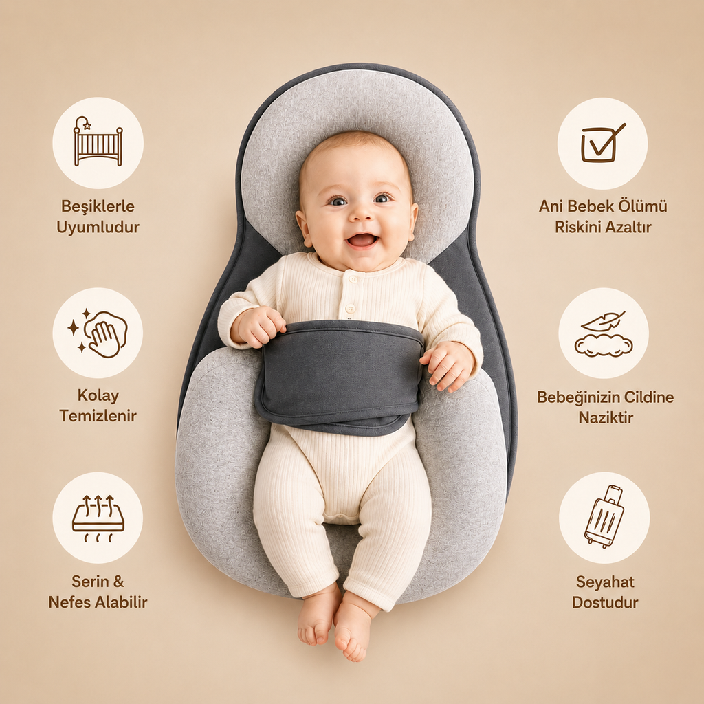 Bebiko™ ComfortNest – Reflü ve Süt Çıkarmaya Karşı Konforlu Destek