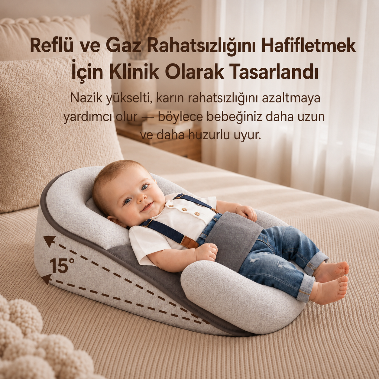 Bebiko™ ComfortNest – Reflü ve Süt Çıkarmaya Karşı Konforlu Destek